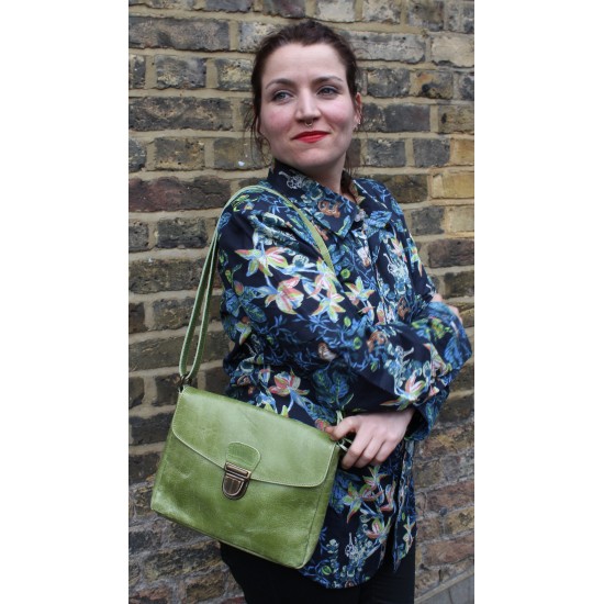 Louisa Satchel Apple Green Messenger Bag